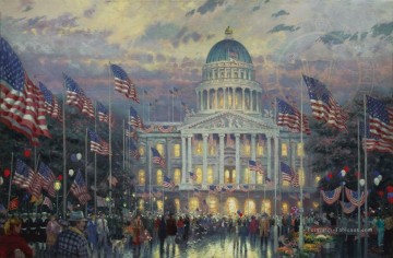 Paysage œuvres - Flags Over The Capitol TK cityscape